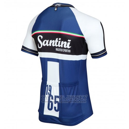 2016 Cycling Jersey Santini White and Blue Short Sleeve and Bib Short