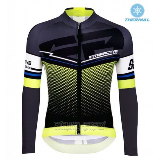 2016 Cycling Jersey Santini Yellow and Black Long Sleeve and Bib Tight