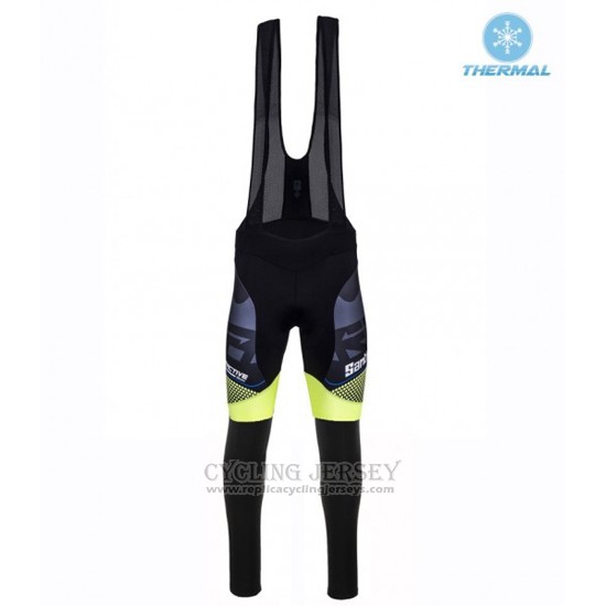 2016 Cycling Jersey Santini Yellow and Black Long Sleeve and Bib Tight
