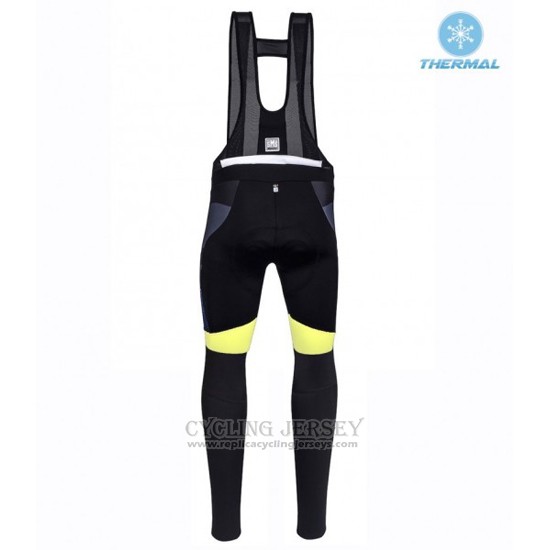2016 Cycling Jersey Santini Yellow and Black Long Sleeve and Bib Tight