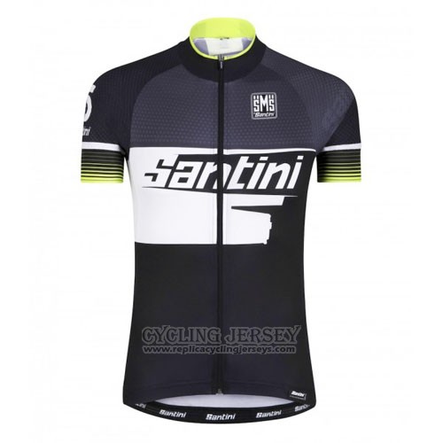 2016 Cycling Jersey Santini Yellow and Black Short Sleeve and Bib Short