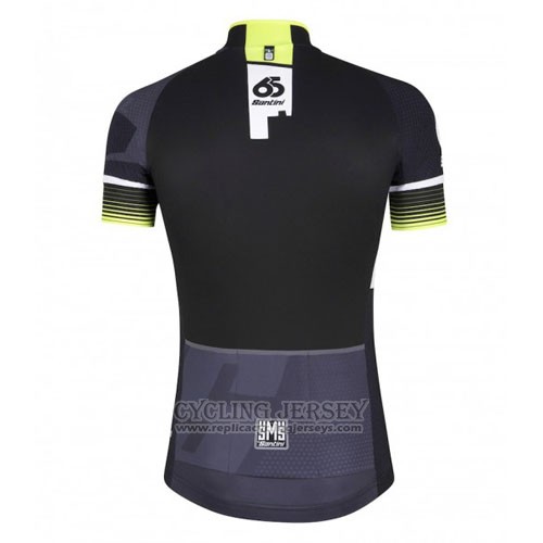 2016 Cycling Jersey Santini Yellow and Black Short Sleeve and Bib Short