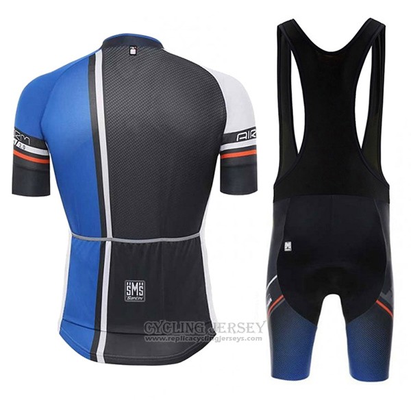 2017 Cycling Jersey Santini Airform Blue and Black Short Sleeve and Bib Short