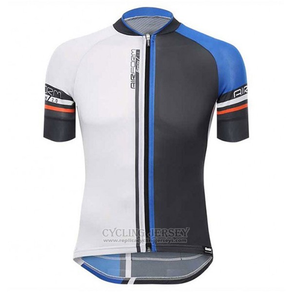 2017 Cycling Jersey Santini Airform Blue and Black Short Sleeve and Bib Short
