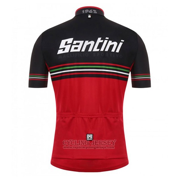 2017 Cycling Jersey Santini Beat Red and Black Short Sleeve and Bib Short