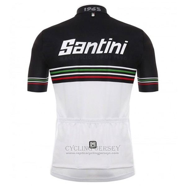 2017 Cycling Jersey Santini Beat White and Black Short Sleeve and Bib Short