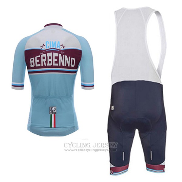 2017 Cycling Jersey Santini Berbenno Light Blue Short Sleeve and Bib Short