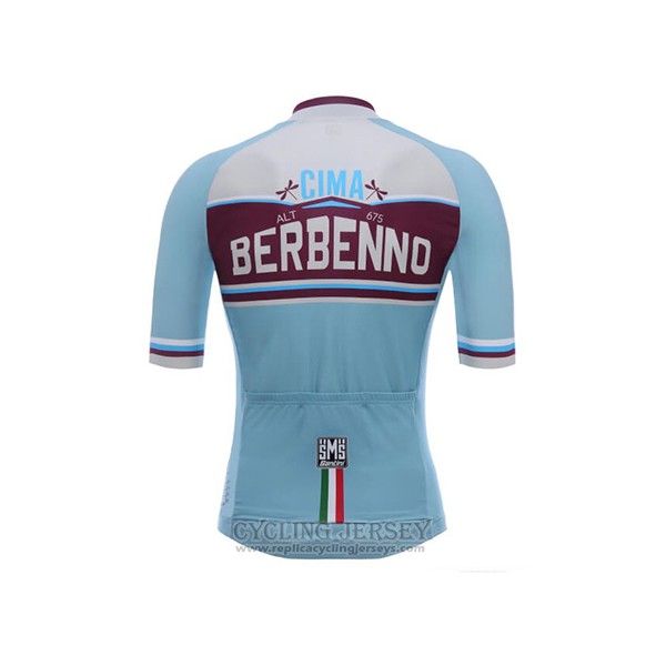 2017 Cycling Jersey Santini Berbenno Light Blue Short Sleeve and Bib Short