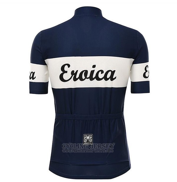 2017 Cycling Jersey Santini Blue and White Short Sleeve and Bib Short
