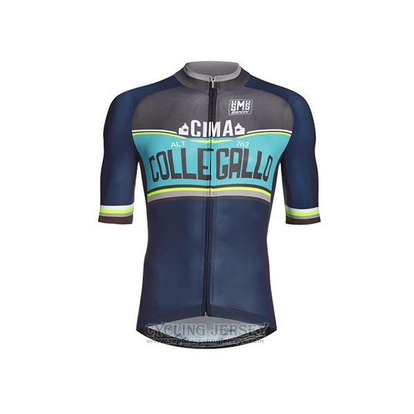 2017 Cycling Jersey Santini Collegrllo Deep Blue Short Sleeve and Bib Short