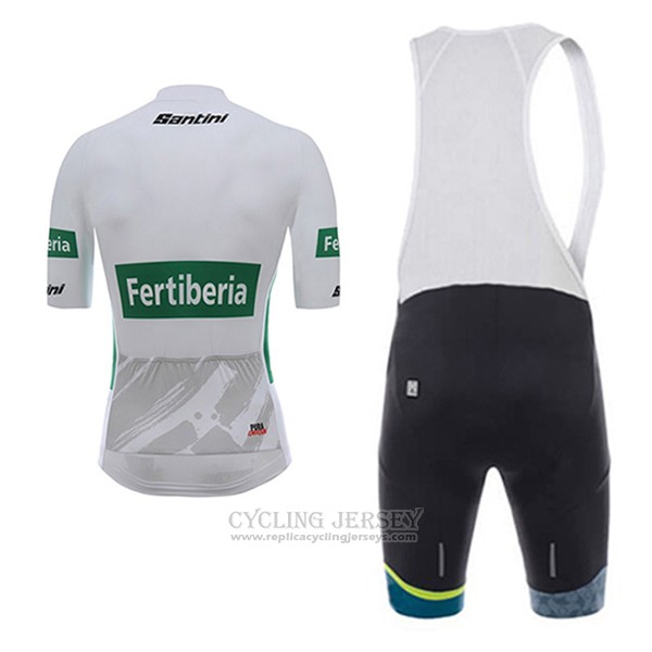 2017 Cycling Jersey Santini Fertiberia White Short Sleeve and Bib Short