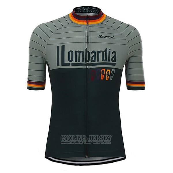2017 Cycling Jersey Santini Lombardia Green Short Sleeve and Bib Short