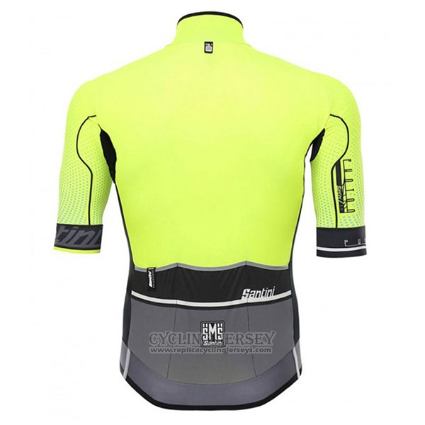 2017 Cycling Jersey Santini Photon Green and Black Short Sleeve and Bib Short