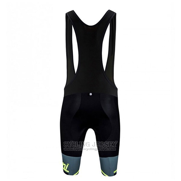 2017 Cycling Jersey Santini Photon Green and Black Short Sleeve and Bib Short