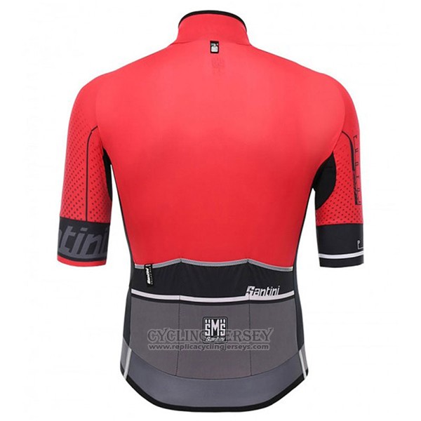 2017 Cycling Jersey Santini Photon Red and Gray Short Sleeve and Bib Short