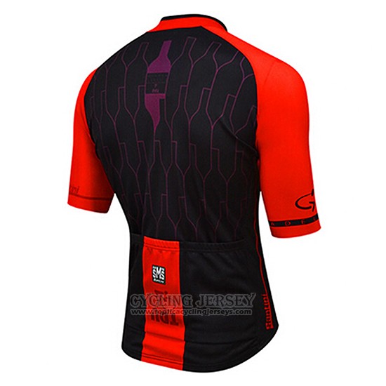 2017 Cycling Jersey Santini Red Short Sleeve and Bib Short