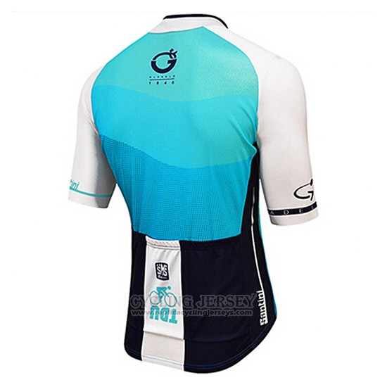 2017 Cycling Jersey Santini Sky Blue Short Sleeve and Bib Short