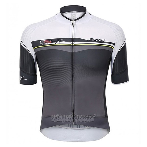 2017 Cycling Jersey Santini Sleek White and Gray Short Sleeve and Bib Short