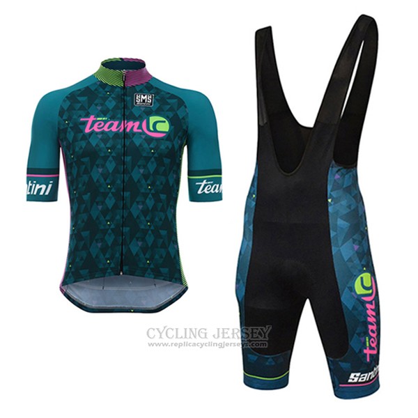 2017 Cycling Jersey Santini Team Green Short Sleeve and Bib Short