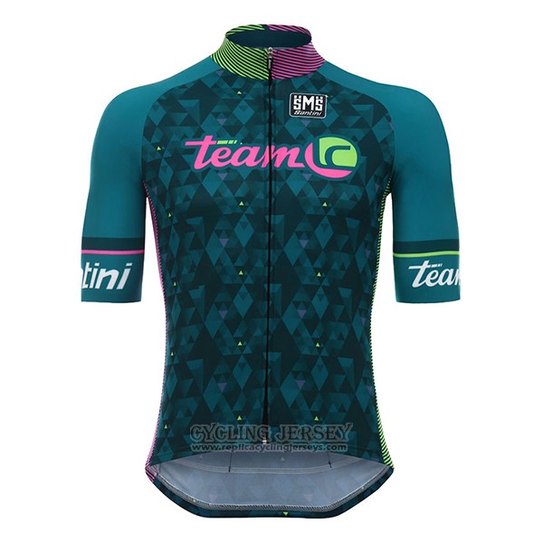 2017 Cycling Jersey Santini Team Green Short Sleeve and Bib Short