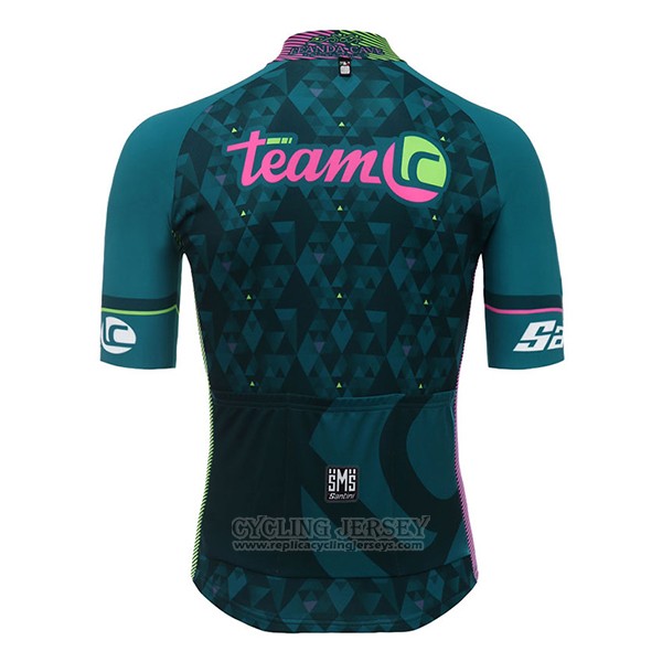 2017 Cycling Jersey Santini Team Green Short Sleeve and Bib Short