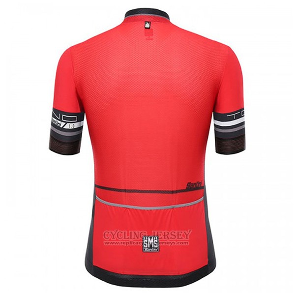 2017 Cycling Jersey Santini Tono Red and Black Short Sleeve and Bib Short