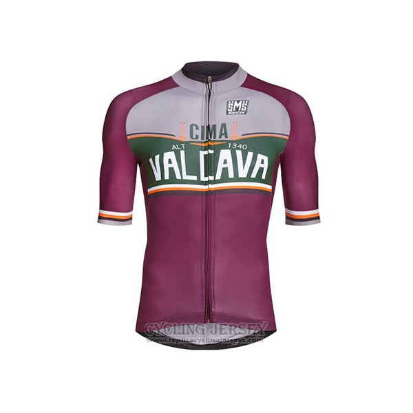 2017 Cycling Jersey Santini Valcava Fuchsia Short Sleeve and Bib Short
