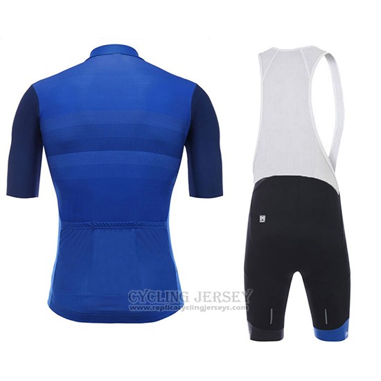 2018 Cycling Jersey Santini Dama Blue and Black Short Sleeve and Bib Short