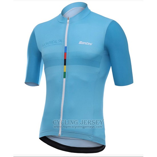 2018 Cycling Jersey Santini Skull Blue Short Sleeve and Bib Short