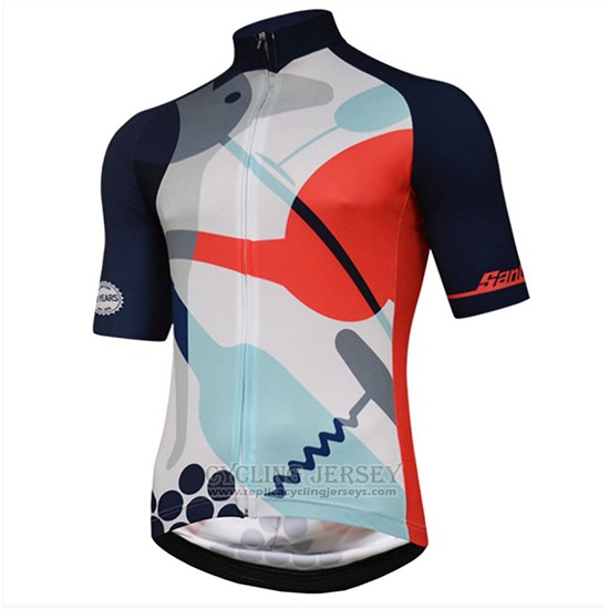 2018 Cycling Jersey Tour Down Under Santini Red Short Sleeve and Bib Short