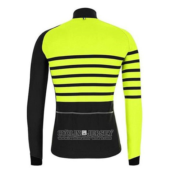 2020 Cycling Jersey Santini Svolta Yellow Black Long Sleeve And Bib Tight