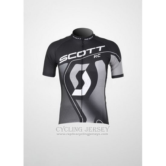 2012 Cycling Jersey Scott Black and Gray Short Sleeve and Bib Short
