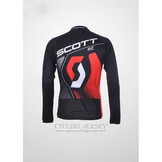 2012 Cycling Jersey Scott Black and Red Long Sleeve and Bib Tight
