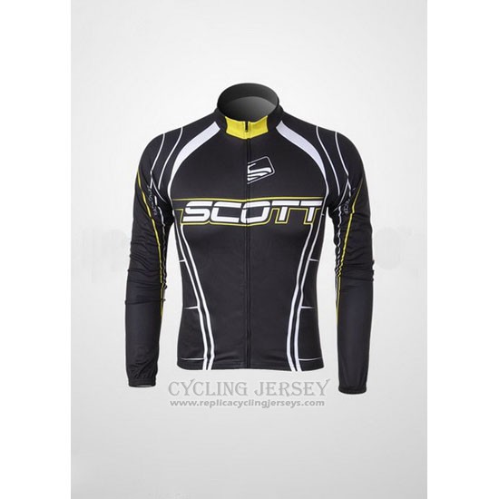 2012 Cycling Jersey Scott Black and White Long Sleeve and Bib Tight