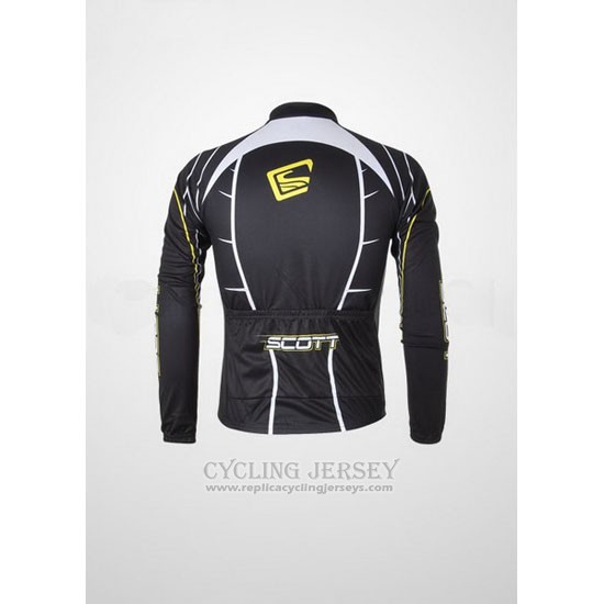 2012 Cycling Jersey Scott Black and White Long Sleeve and Bib Tight