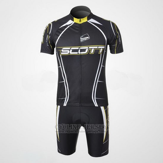 2012 Cycling Jersey Scott Black and White Short Sleeve and Bib Short