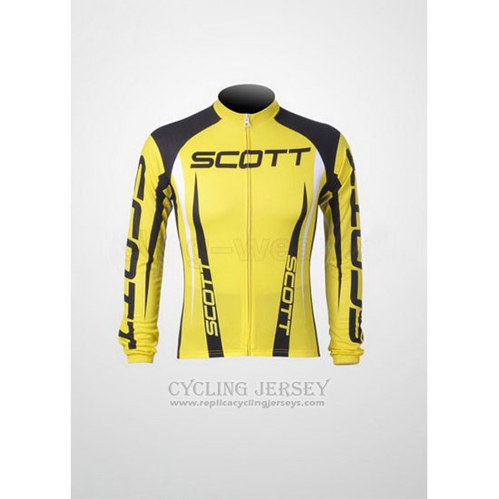 2012 Cycling Jersey Scott Black and Yellow Long Sleeve and Bib Tight