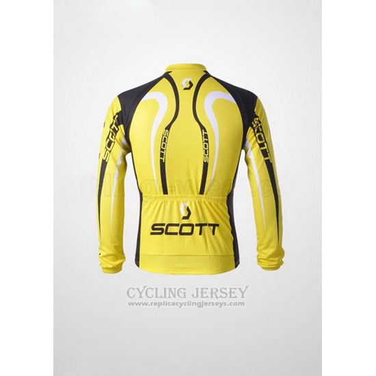 2012 Cycling Jersey Scott Black and Yellow Long Sleeve and Bib Tight