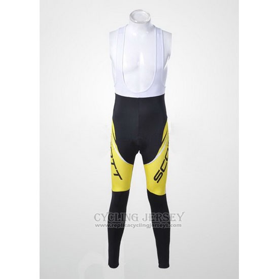 2012 Cycling Jersey Scott Black and Yellow Long Sleeve and Bib Tight