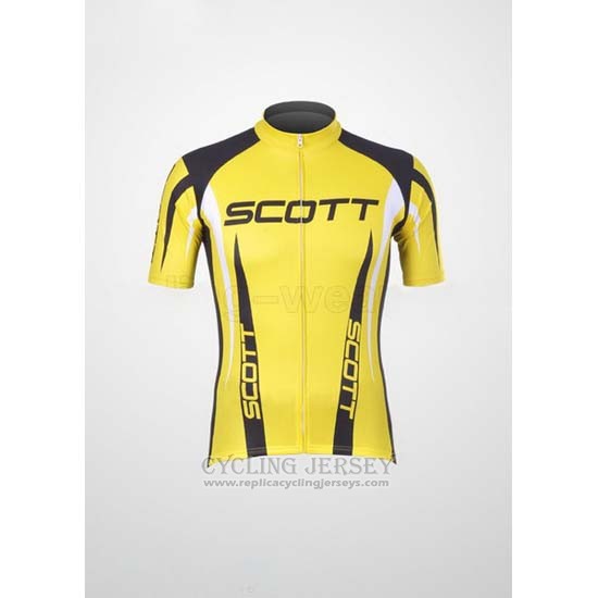 2012 Cycling Jersey Scott Black and Yellow Short Sleeve and Bib Short