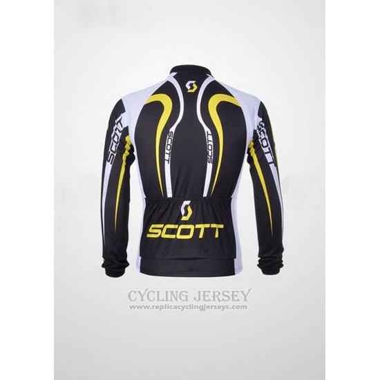2012 Cycling Jersey Scott Gray and Yellow Long Sleeve and Bib Tight