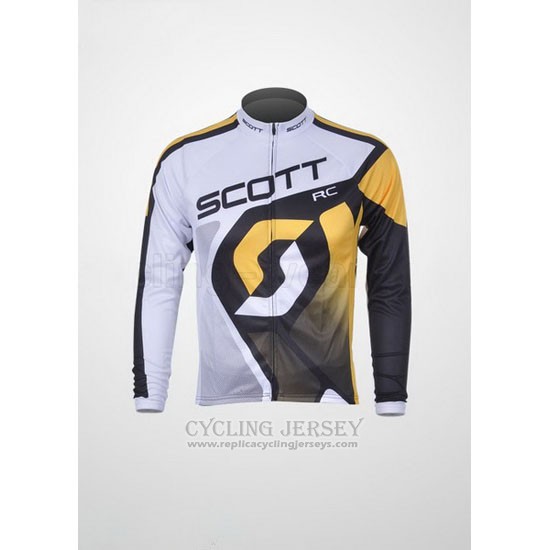 2012 Cycling Jersey Scott White Long Sleeve and Bib Tight