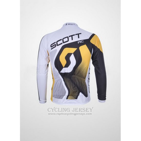 2012 Cycling Jersey Scott White Long Sleeve and Bib Tight