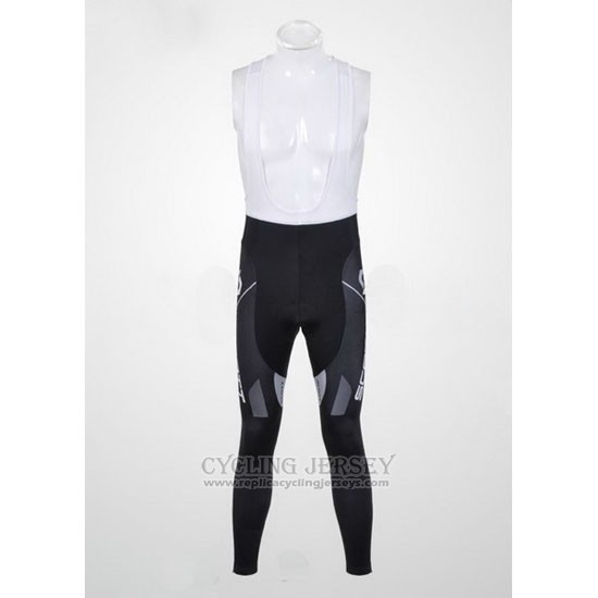 2012 Cycling Jersey Scott White and Gray Long Sleeve and Bib Tight