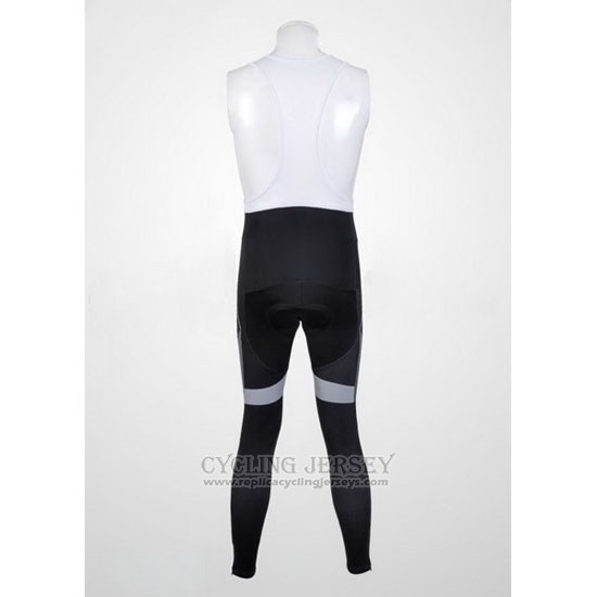 2012 Cycling Jersey Scott White and Gray Long Sleeve and Bib Tight