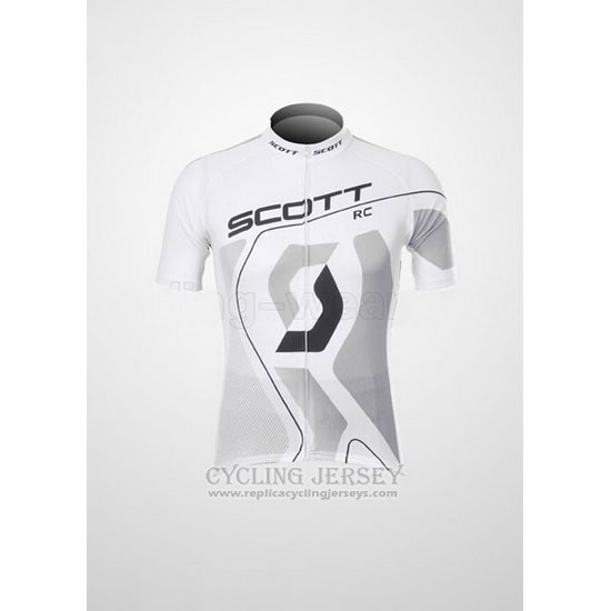 2012 Cycling Jersey Scott White and Gray Short Sleeve and Bib Short
