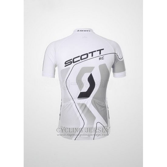 2012 Cycling Jersey Scott White and Gray Short Sleeve and Bib Short