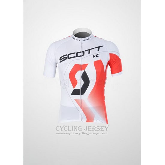 2012 Cycling Jersey Scott White and Red Short Sleeve and Bib Short