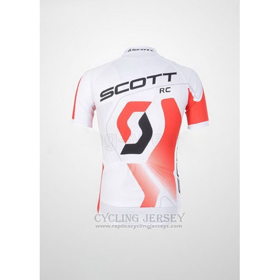 2012 Cycling Jersey Scott White and Red Short Sleeve and Bib Short