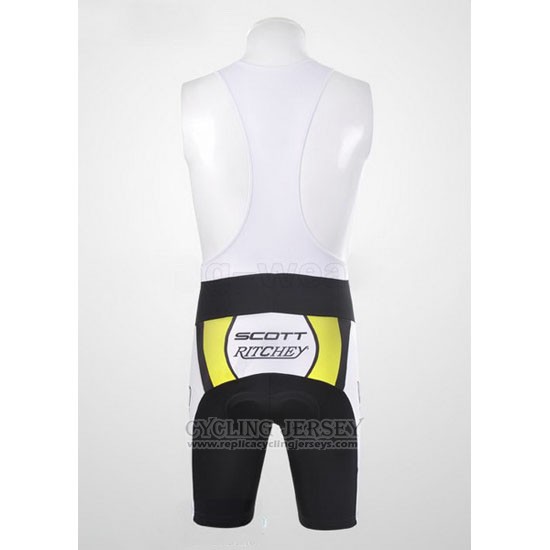 2012 Cycling Jersey Scott White and Yellow Short Sleeve and Bib Short